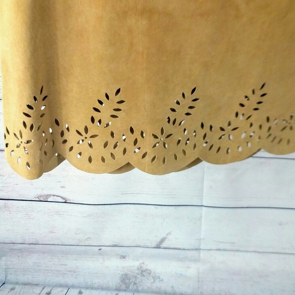 {Lord & Taylor} camel colored leather skirt - Picture 3 of 5